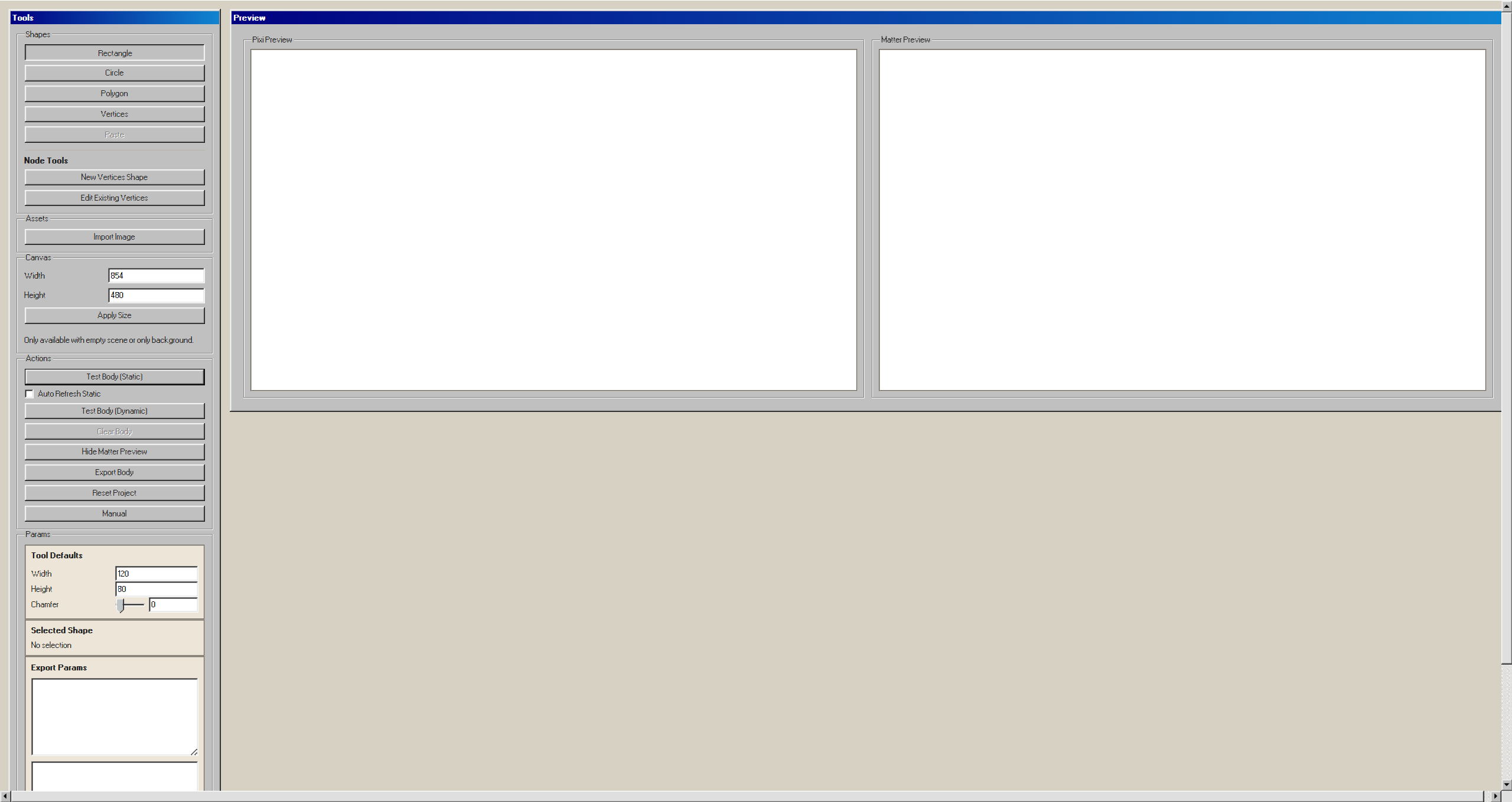Preview of MatterJS body editor